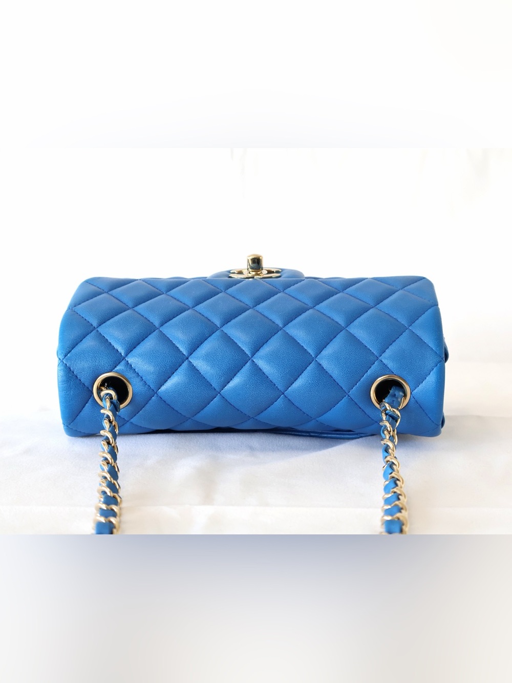 Chanel Lambskin Quilted Mini Rectangular Flap Royal Blue - Picture 4 of 10